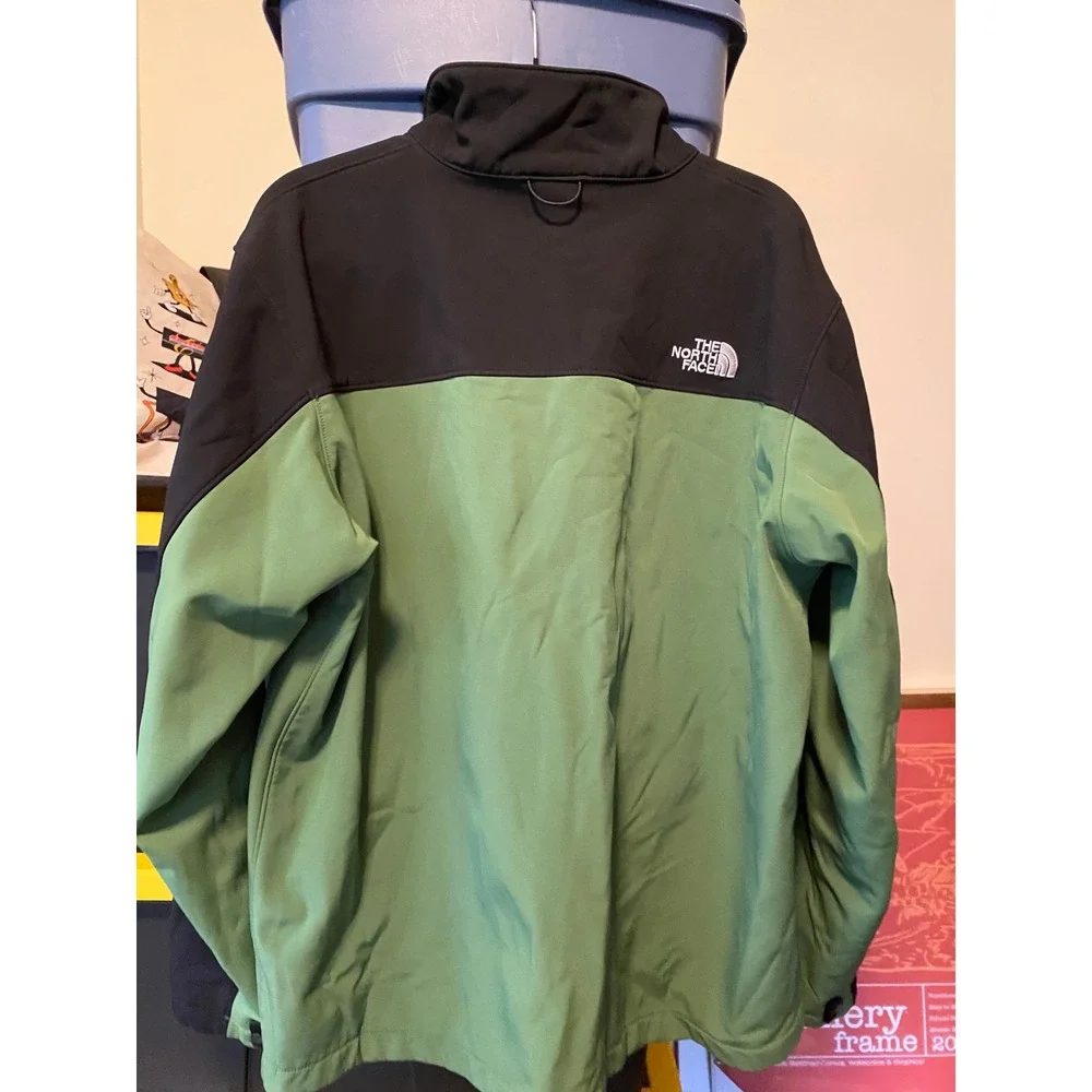 The North Face Apex Bionic Mens Softshell Jacket Green Black‎ Full Zip Windproof